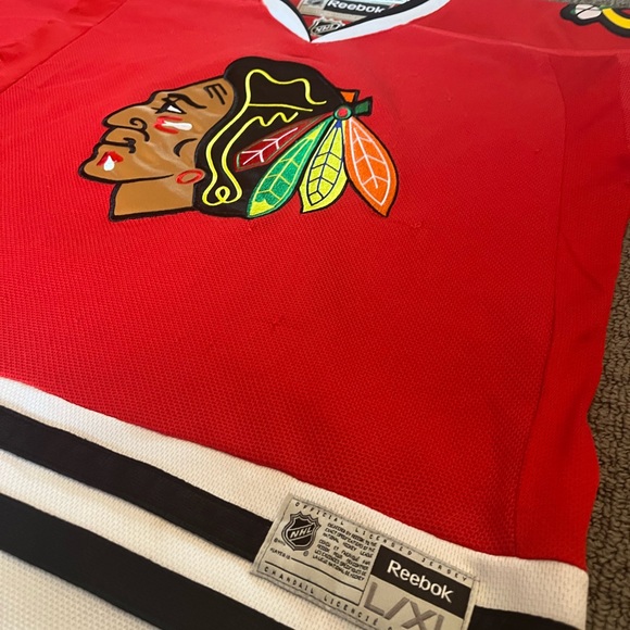 REEBOK COREY CRAWFORD CHICAGO BLACKHAWKS HOME RED #50 YOUTH L/XL - Picture 11 of 11